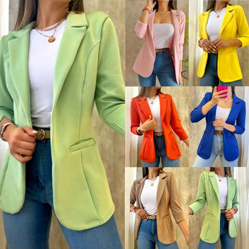 Damen eleganter Blazer mit tailliertem Schnitt und praktischen Taschen EB
