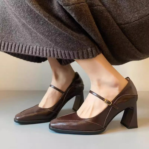 Damen Mary Jane Pumps mit elegantem Blockabsatz EB