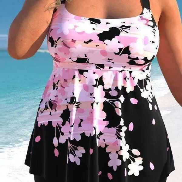 Damen Bade-Set mit floralem Oberteil und Shorts EB