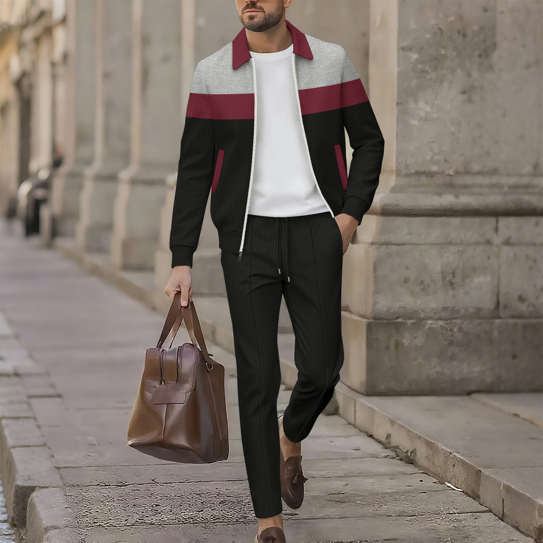 Herren stilvolle Freizeitjacke mit modernem Design und bequemen Jogginghosen EB