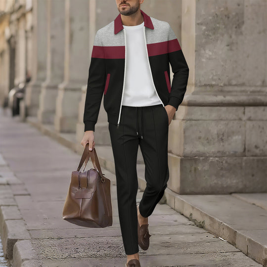 Herren stilvolle Freizeitjacke mit modernem Design und bequemen Jogginghosen EB