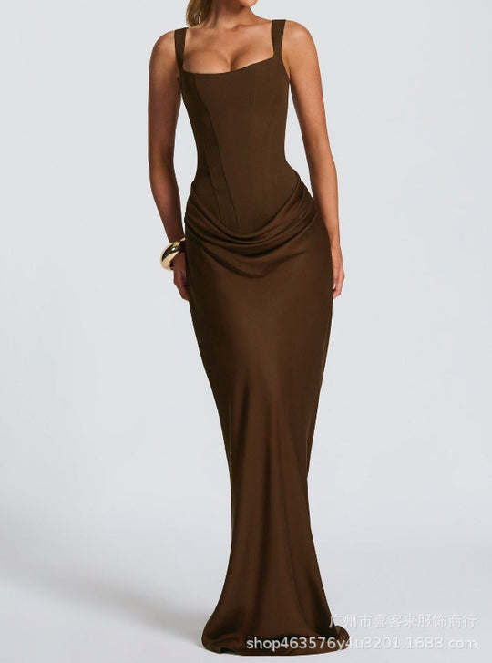 Damen elegantes Abendkleid mit raffinierten Drappierungen EB