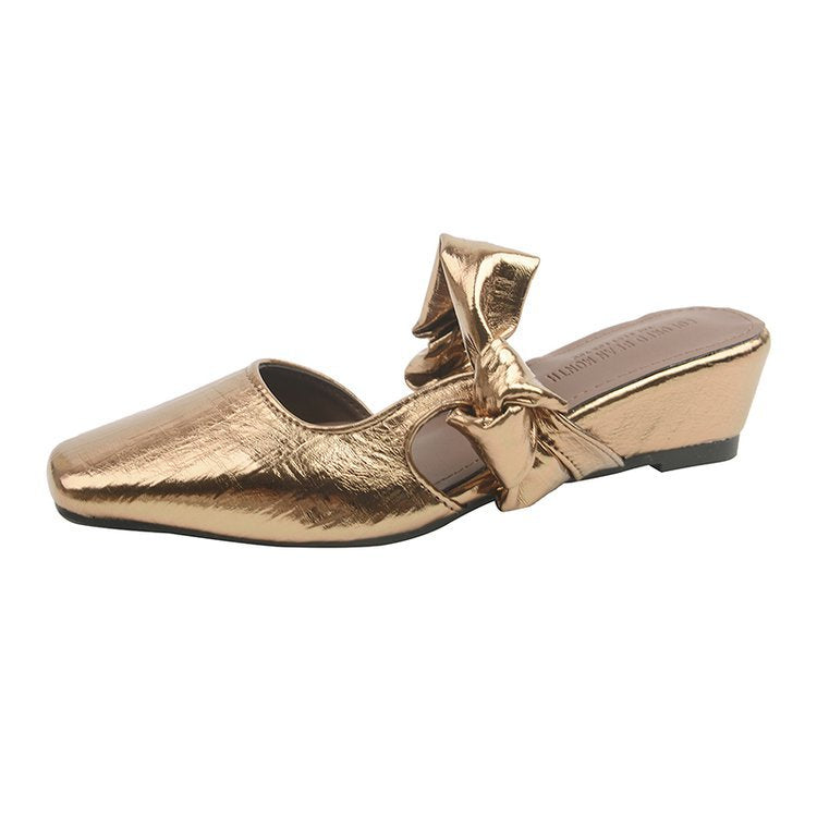 Damen elegante Sling-Pump mit modischem Schleifenakzent und komfortablem Blockabsatz EB