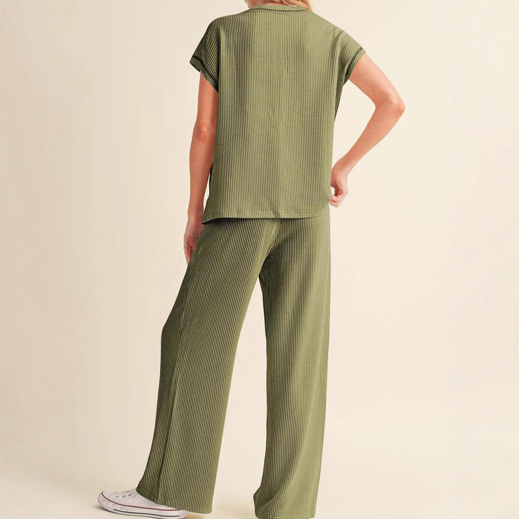 Damen gemütliches Lounge-Set mit hoher Taille EB