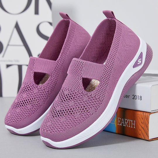 Damen nan leichte gestrickte Slipper mit orthopädischer Komfortsohle EB