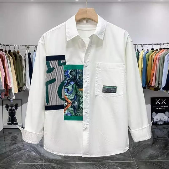 Herren lässiges Hemd mit modischen Design-Elementen und praktischen Taschen EB