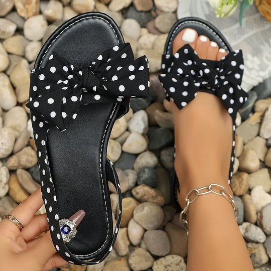 Damen offene Sandalen mit großem Schleifen-Design EB