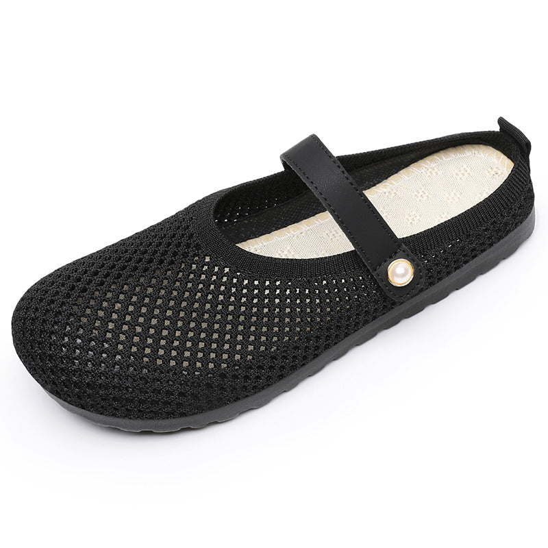 Damen Bequeme und atmungsaktive Freizeitschuhe mit elastischem Riemen EB