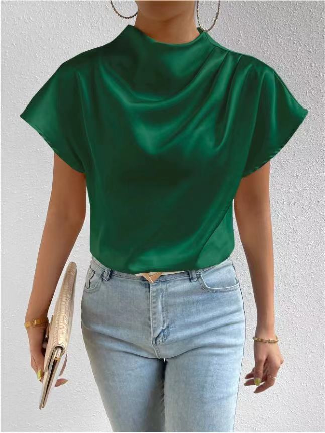 Damen ierte Bluse mit elegantem Stehkragen EB