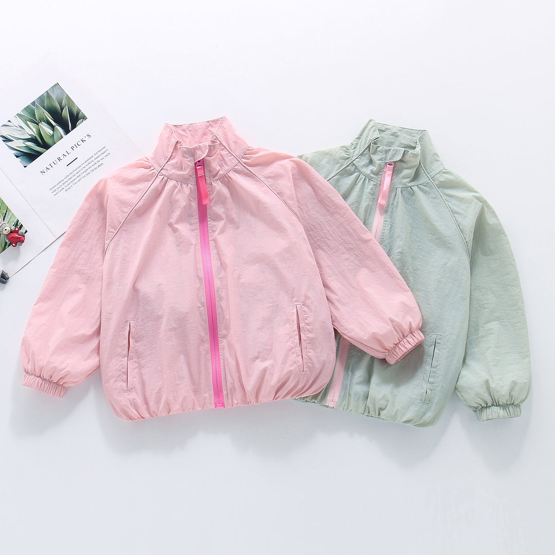 Damen nan leichte winddichte Sommerjacke mit Stehkragen elastischen Bündchen R&B