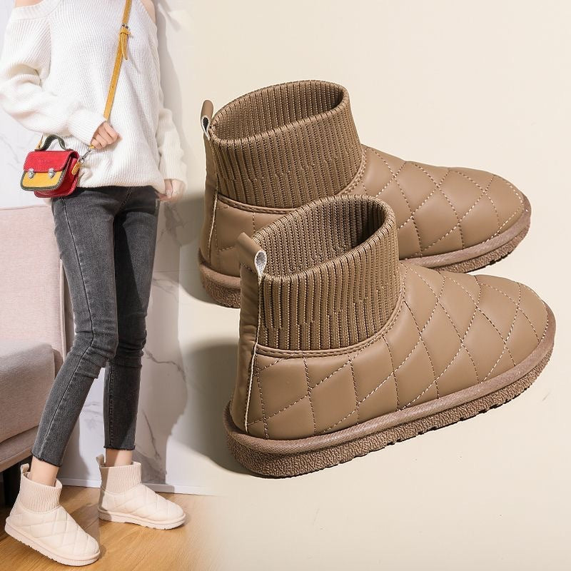 Damen Bequeme und stylische Winterboots mit elastischem Schaft und rutschfester Sohle EB
