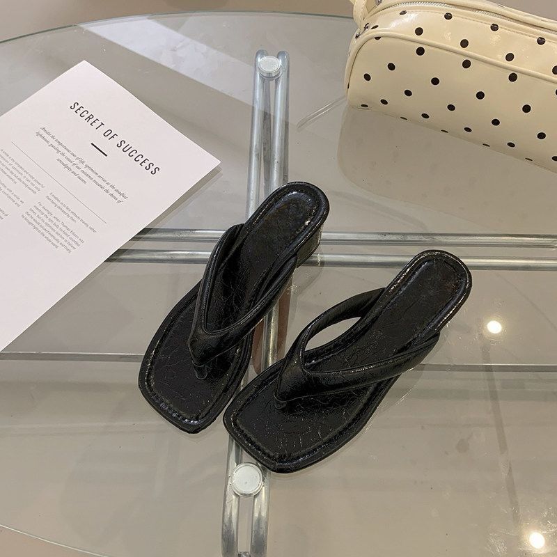 Damen trendige Zehentrenner-Sandalen mit elegantem Riemendesign EB