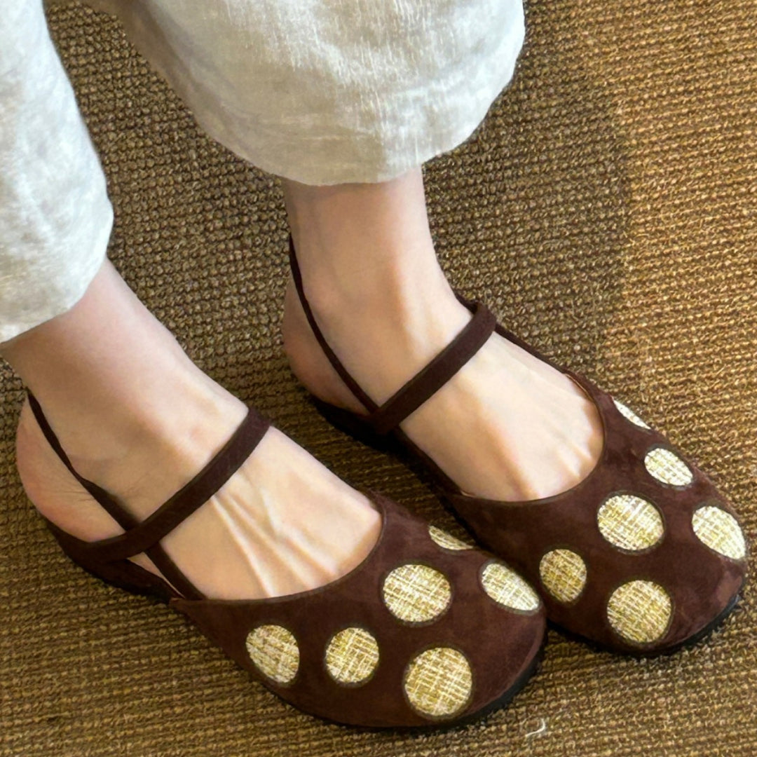 Damen Bequeme Ballerinas mit kontrastierenden Applikationen EB