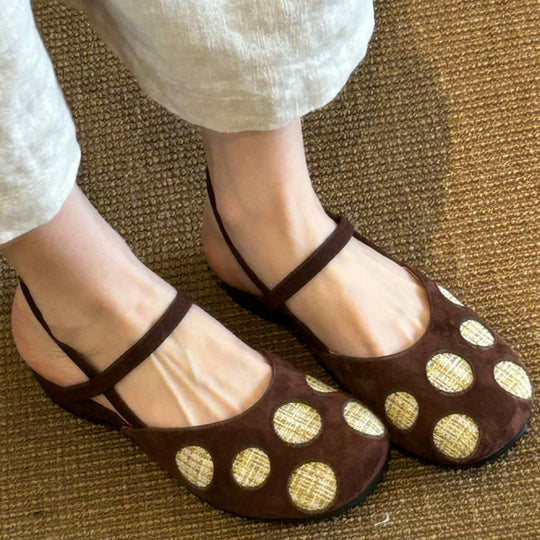 Damen Bequeme Ballerinas mit kontrastierenden Applikationen EB