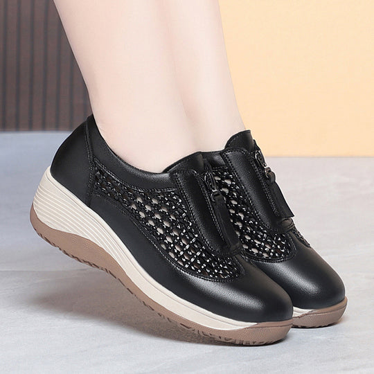 Damen Komfortable Slip-On Sneaker mit Atmungsaktivem Netzdesign und Bequemem Fußbett EB