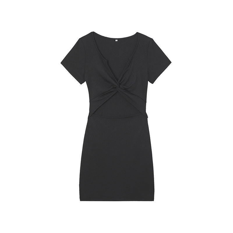 Damen Knot Kleid Mini EB