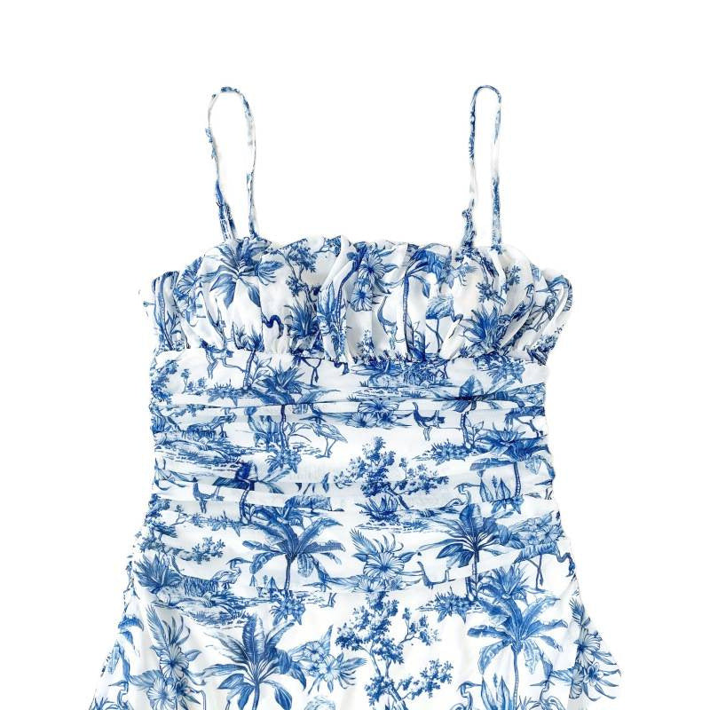 Damen Sommerliches Minikleid mit floralem Muster und Trägerdetails EB