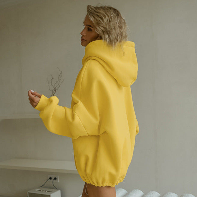 Damen Oversized Hoodie mit Kängurutasche und Kapuze EB