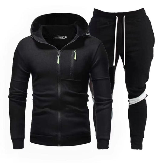 Herren sportliche Kapuzenjacke mit praktischem Reißverschluss und Jogginghose EB