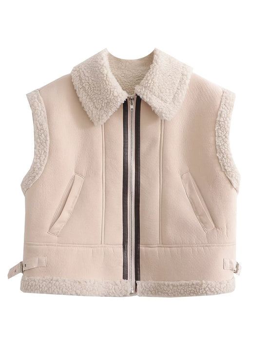 Damen modische Weste mit weichem Fleecefutter und modernem Design EB
