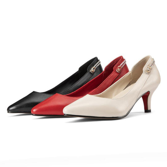 Damen Elegante Pumps mit schickem Riemchen und komfortablem Blockabsatz EB