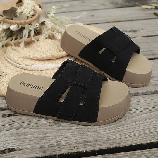 Damen Komfortable Mules mit modischem Riemendesign EB