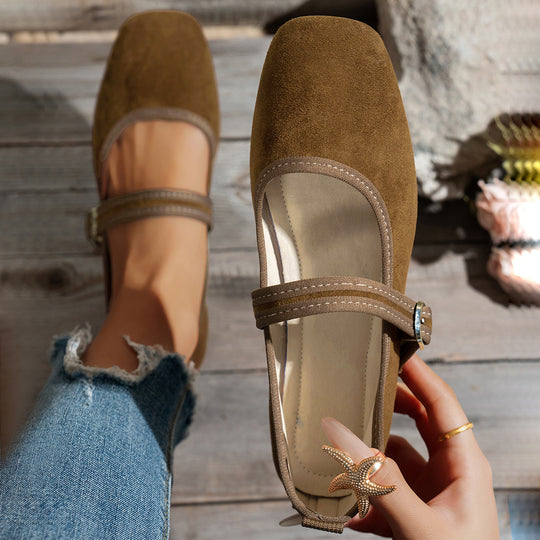 Damen edle Ballerinas mit klassischem Riemen EB