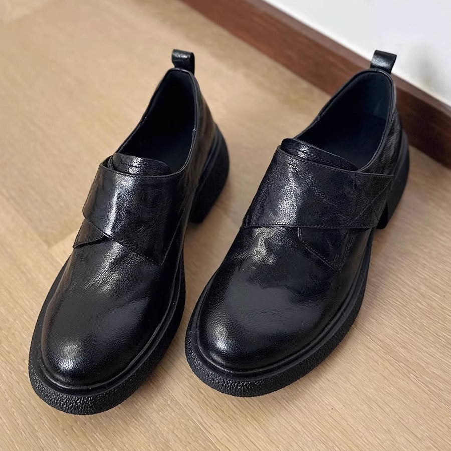 Damen modische Halbschuhe mit verstellbarem Klettverschluss und robustem Blockabsatz EB