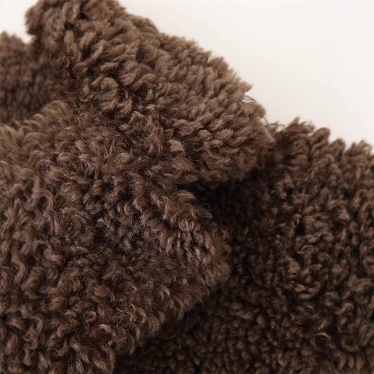 Damen Teddyfelljacke mit stylischem Kragen EB