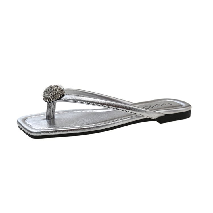 Damen elegante Zehentrenner mit funkelndem Strass-Detail EB