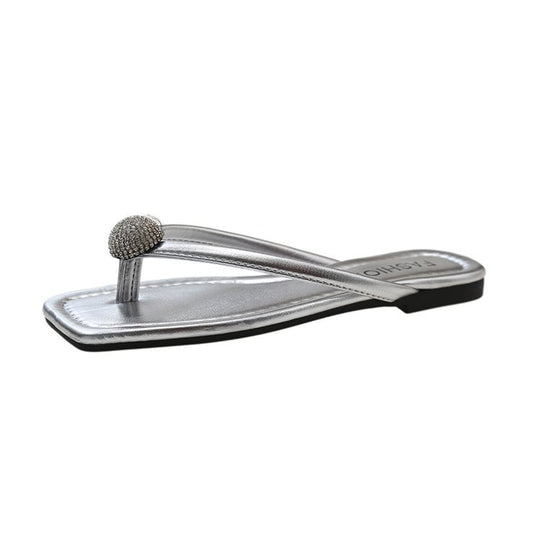 Damen elegante Zehentrenner mit funkelndem Strass-Detail EB