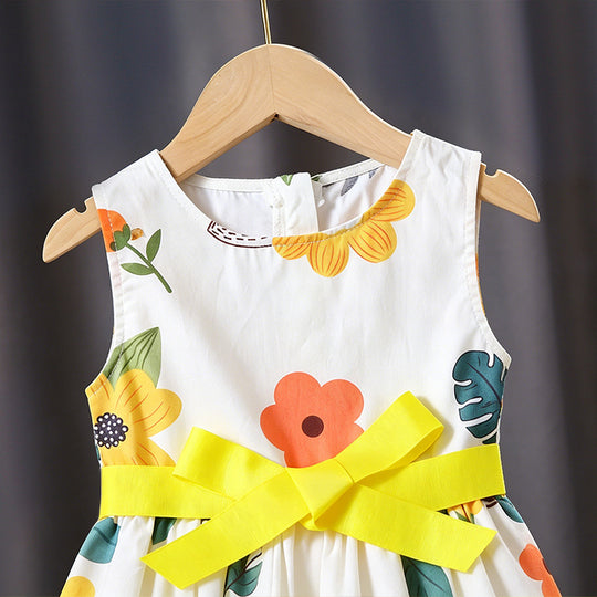 Mädchen Sommerkleid mit buntem Punkten-Design EB