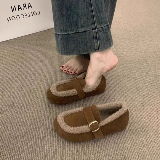 Damen Weiche Velours Hausschuhe mit wärmendem Fleece-EB