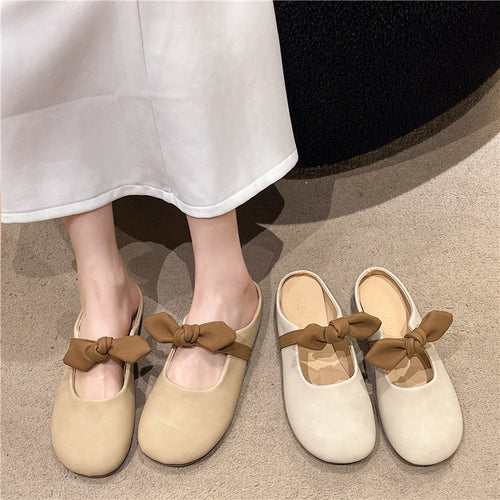 Damen Bequeme Mules mit dekorativem Schleifen-Detail EB