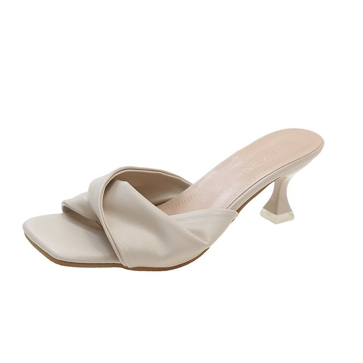 Damen Elegante Mules mit dekorativem Knoten EB