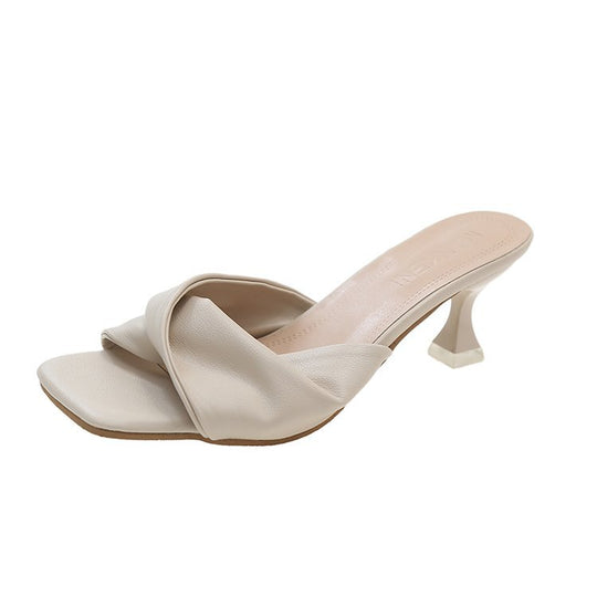 Damen Elegante Mules mit dekorativem Knoten EB
