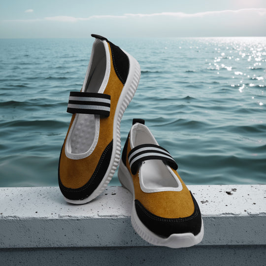 Damen Sportliche Freizeit-Schuhe mit elastischem Riemen EB