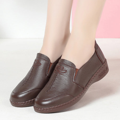 Damen Elegante Mokassins aus weichem Leder mit atmungsaktiver Sohle EB