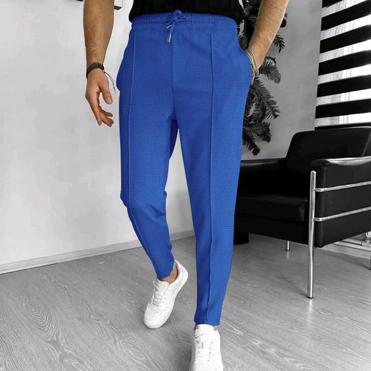 Herren elegante Freizeithose mit elastischem Bund und seitlichen Taschen EB