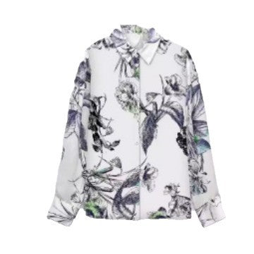 Damen Bluse mit floralem Druck und edler Knopfleiste EB