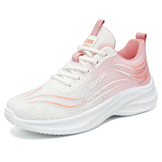 Damen Sportliche Laufschuhe mit atmungsaktivem Strickdesign und gepolsterter Dämpfung EB
