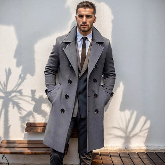 Herren eleganter Woll-Mantel EB