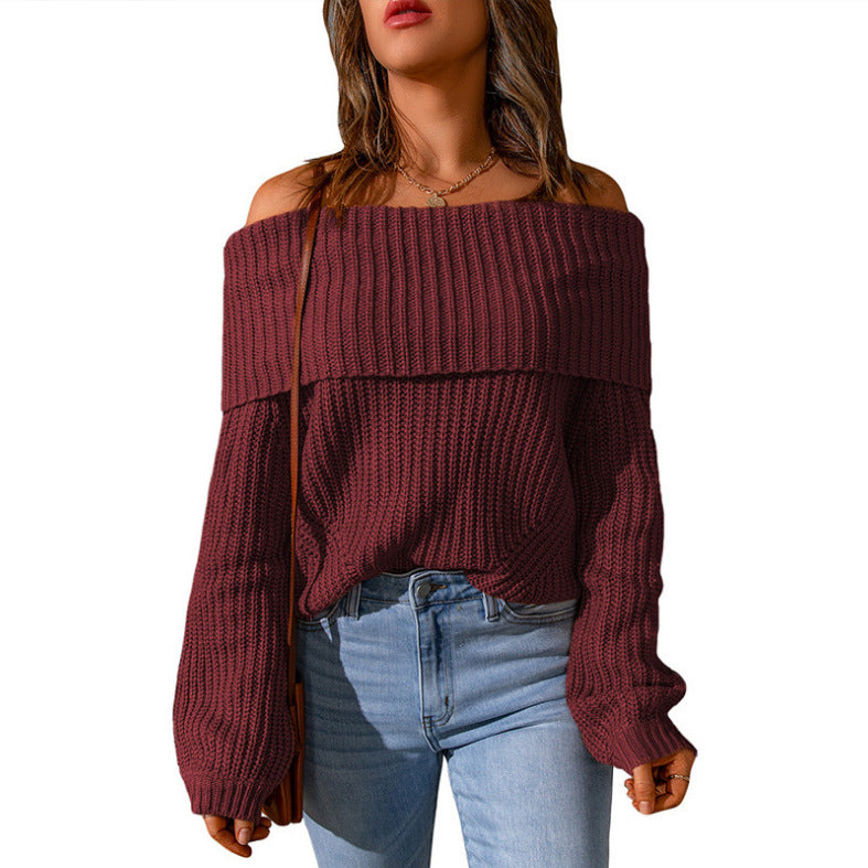Damen Off-Shoulder Strickpullover EB