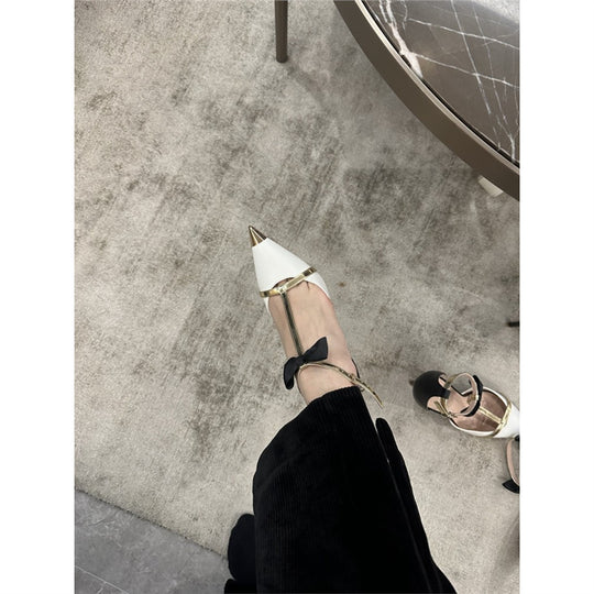 Damen elegante Slingback High Heel Pumps mit dekorativem Riemendesign EB