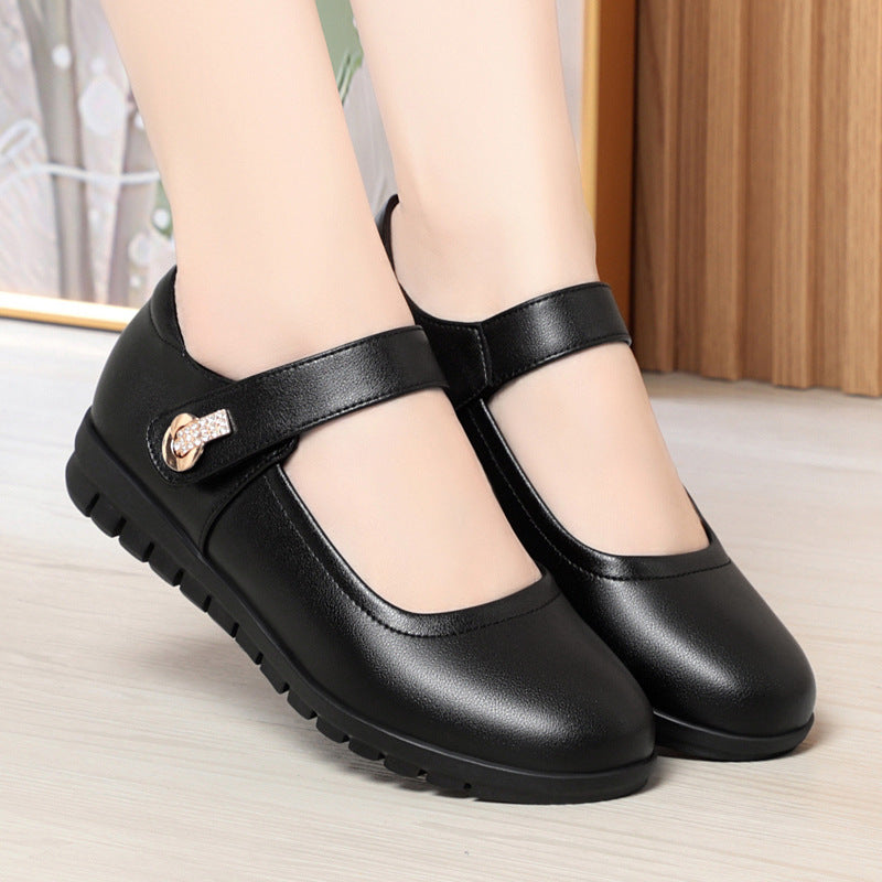 Damen elegante Mary Jane Ballerinas mit bequemem Riemen und modischem Akzent EB
