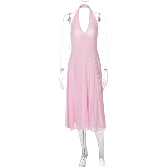 Damen Halter Maxikleid mit fließendem Schnitt EB
