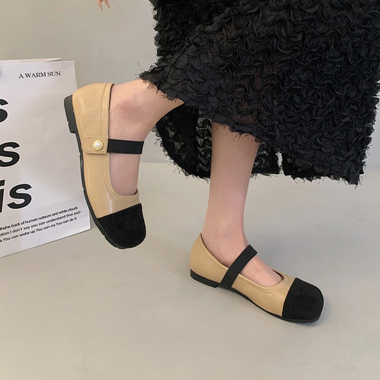 Damen Ballerinas mit elegantem Riemchen und modischer Perlenverzierung EB