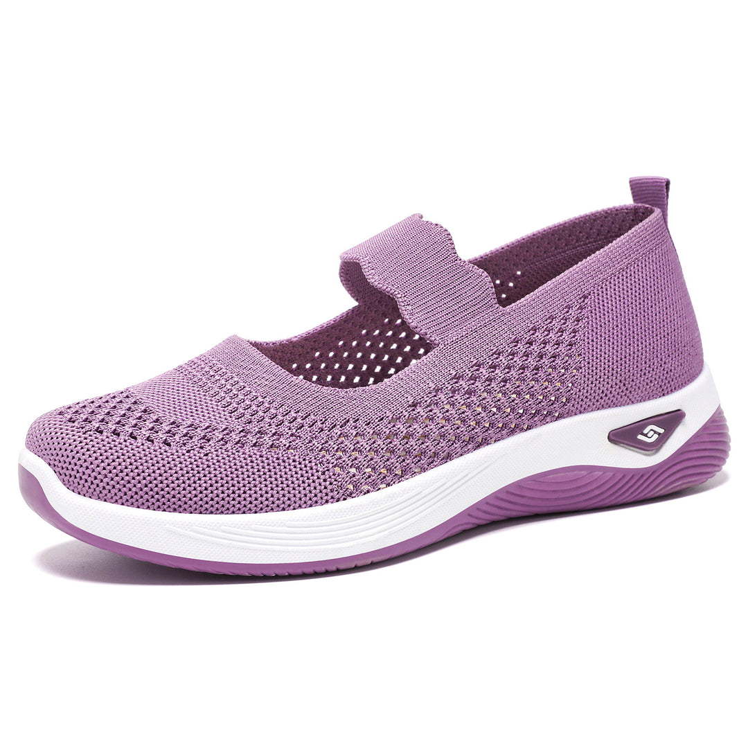 Damen Slip-On Sportschuhe mit elastischem Riemen und atmungsaktivem Obermaterial EB