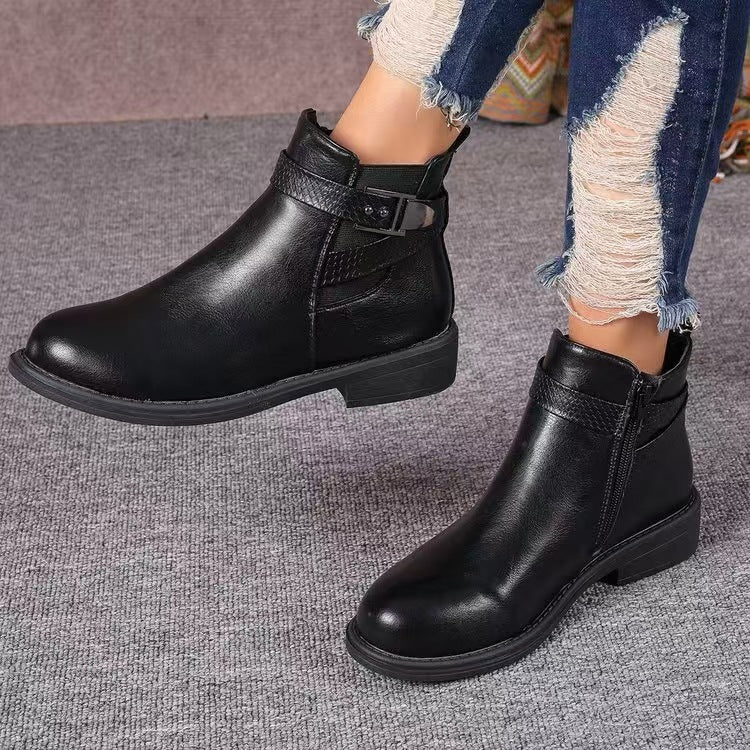 Damen modische Stiefeletten mit elegantem Reißverschluss und schickem Komfortdesign EB