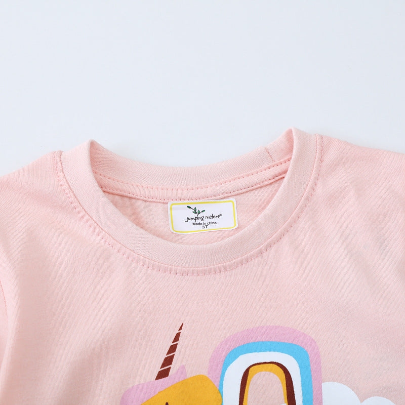 Mädchen T-Shirt mit buntem Einhornmotiv EB